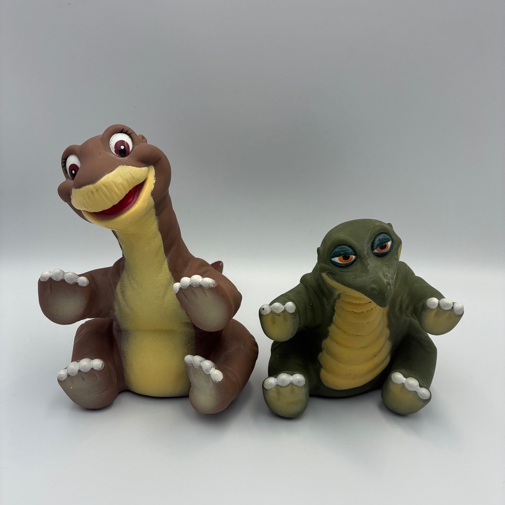 Vintage 1988 Land Before Time Pizza Hut Hand Puppets Littlefoot Spike Set